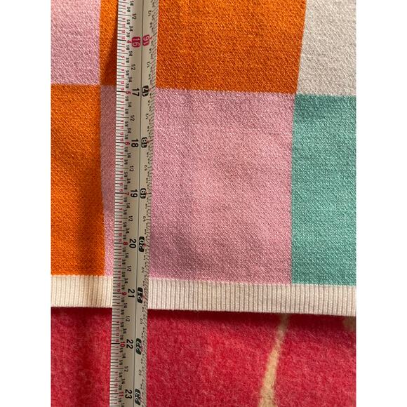 Color block orange white and aqua crewneck sleeveless sweater SZ Large - Picture 6 of 6